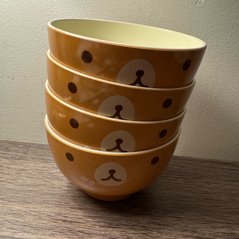 Daiso Japan brown bowls bear animal bowl